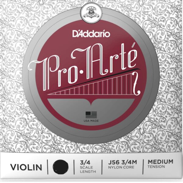 Daddario Pro-Arte Violin String Set, 3/4 Scale, Medium Tension