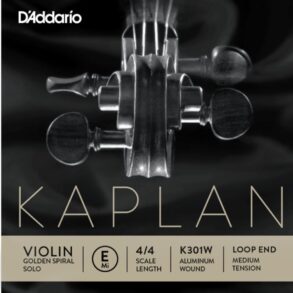 Kaplan violin Loop End Single Aluminium Wound E String, Medium Ten