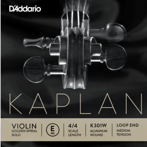 Kaplan violin Loop End Single Aluminium Wound E String, Medium Ten