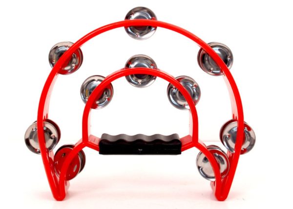 Hands-On Headless tambourine 22cm | 20 Pairs of Jingles | Red