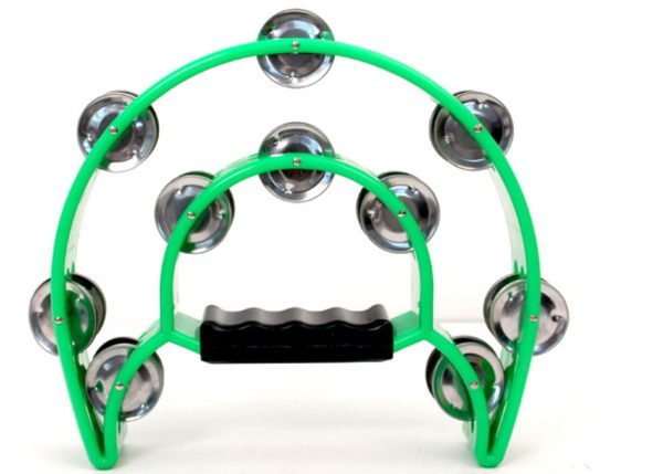 Hands-On Headless tambourine 22cm | 20 Pairs of Jingles | Green