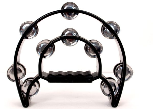 Hands-On Headless tambourine 22cm | 20 Pairs of Jingles | Black