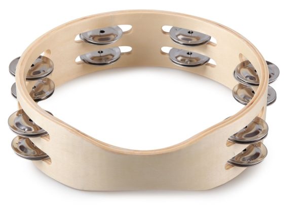 Hands-On 8 inch Double Row wood tambourine Headless