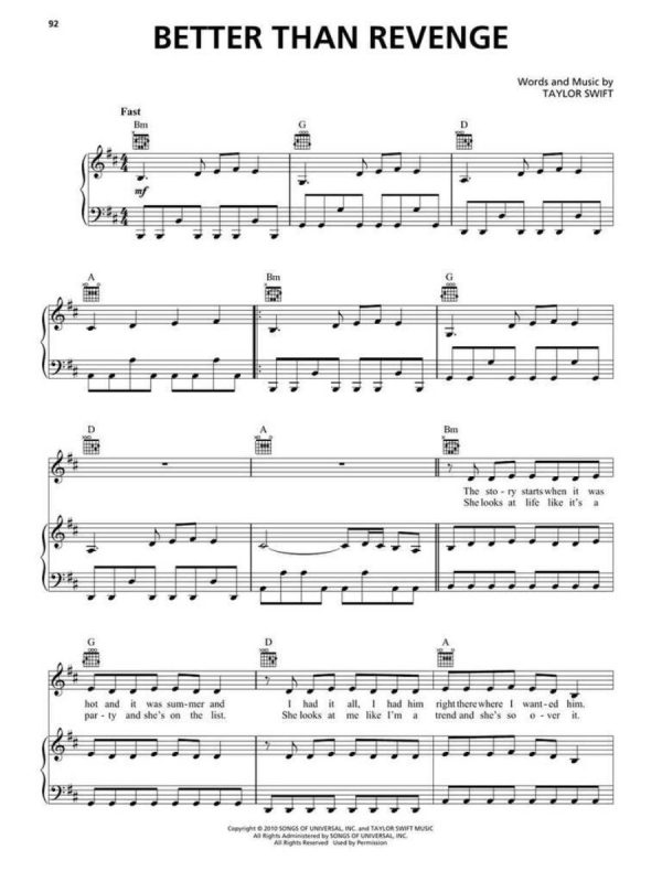 Taylor Swift - Speak Now (Taylor's Version): Piano, Vocal, Guitar