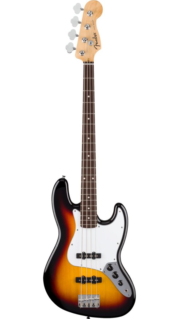 Standard Jazz Bass®, Laurel FB, White Pickguard, 3-Color Sunburst